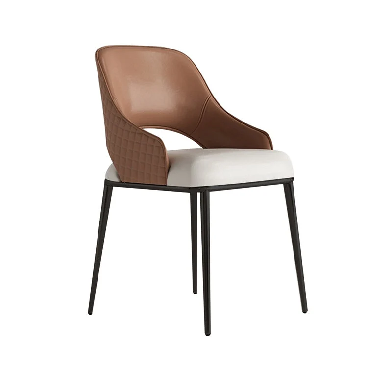 Sedia laterale imbottita Sedia da pranzo con schienale aperto stile glamour Clearhalo