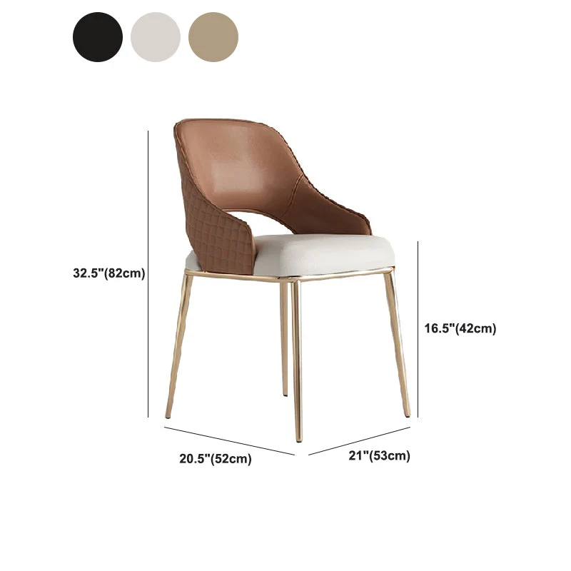 Sedia laterale imbottita Sedia da pranzo con schienale aperto stile glamour Clearhalo