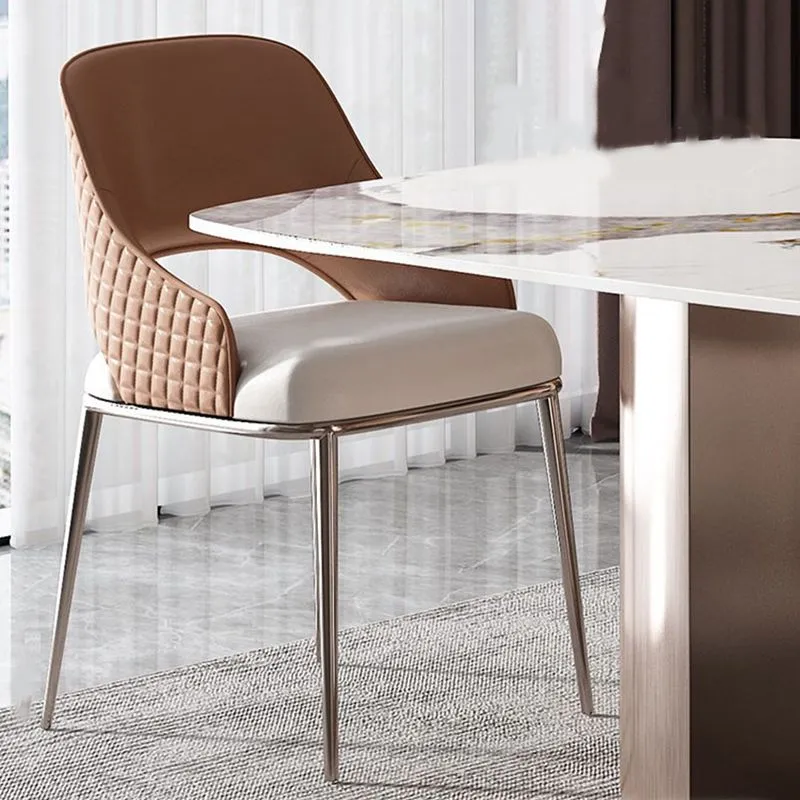Sedia laterale imbottita Sedia da pranzo con schienale aperto stile glamour Clearhalo