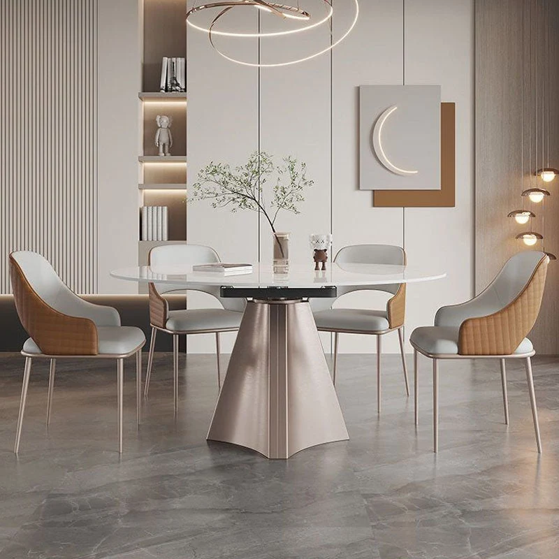 Sedia laterale imbottita Sedia da pranzo con schienale aperto stile glamour Clearhalo
