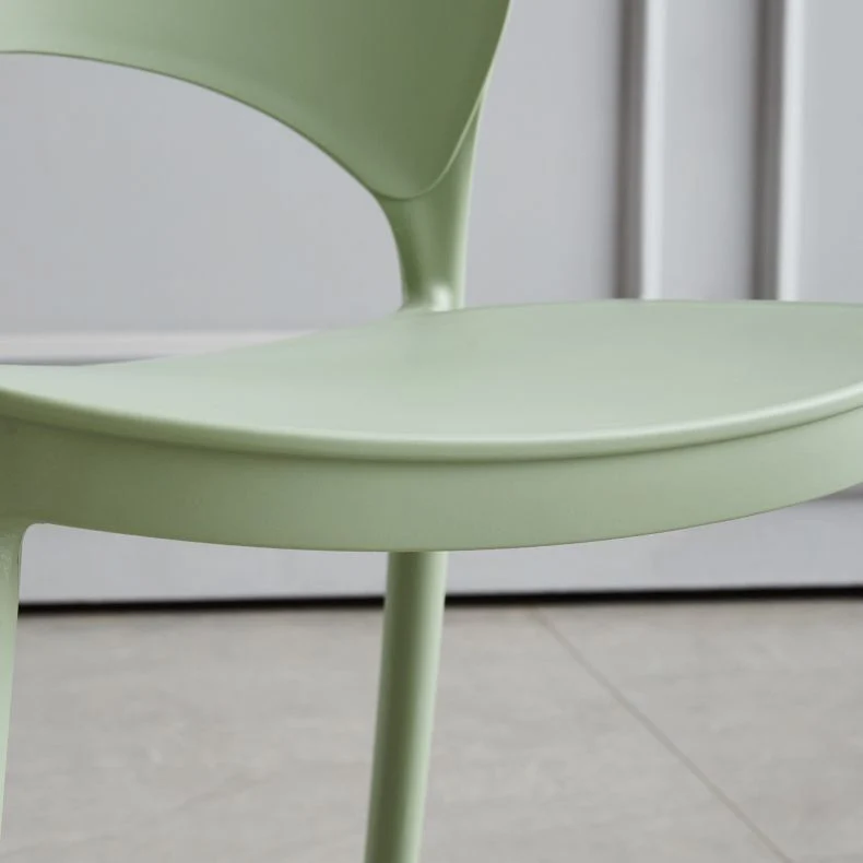 Sedia laterale impilabile nordica per la casa Sedia da sala da pranzo da cucina plastica con schienale aperto Clearhalo