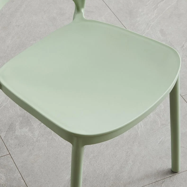 Sedia laterale impilabile nordica per la casa Sedia da sala da pranzo da cucina plastica con schienale aperto Clearhalo