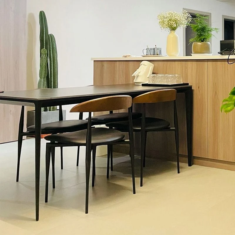 Sedia laterale industriale metallo con gambe nere Sedia da pranzo per interni con finitura metallizzata Clearhalo