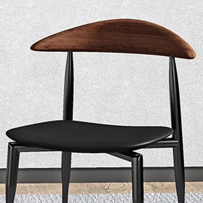 Sedia laterale industriale metallo con gambe nere Sedia da pranzo per interni con finitura metallizzata Clearhalo