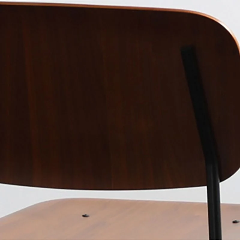 Sedia laterale industriale per interni legno con schienale aperto e gambe metallo. Sedia da sala da pranzo Clearhalo