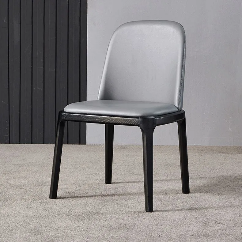 Sedia laterale industriale per interni Sedia da sala da pranzo imbottita legno con schienale massiccio Clearhalo