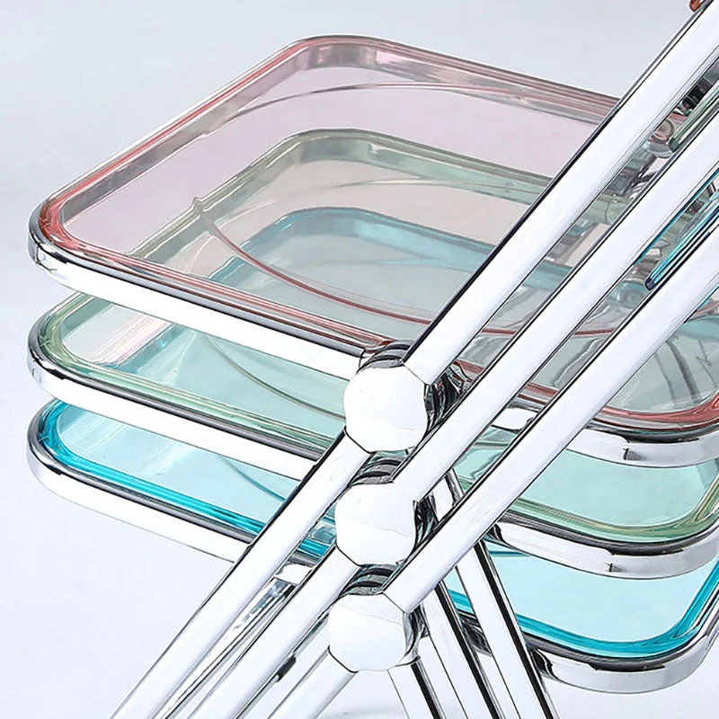 Sedia laterale industriale plastica senza braccioli Sedia laterale pieghevole con schienale aperto Clearhalo