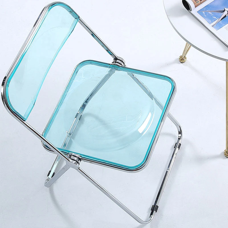 Sedia laterale industriale plastica senza braccioli Sedia laterale pieghevole con schienale aperto Clearhalo