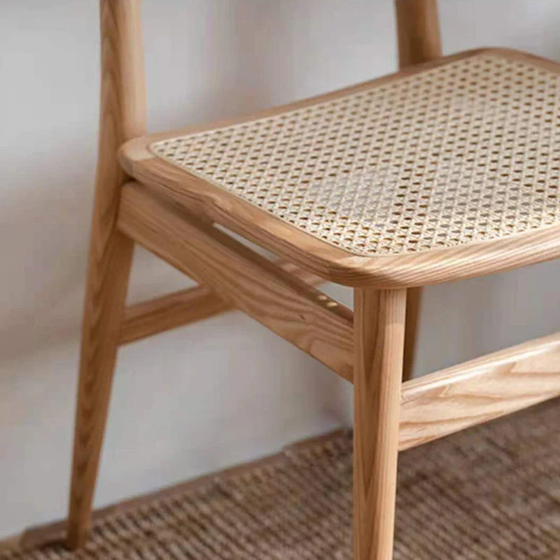 Sedia laterale industriale Sedia da sala da pranzo legno con schienale aperto per sala da pranzo Clearhalo