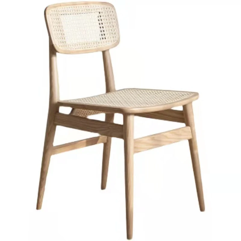 Sedia laterale industriale Sedia da sala da pranzo legno con schienale aperto per sala da pranzo Clearhalo