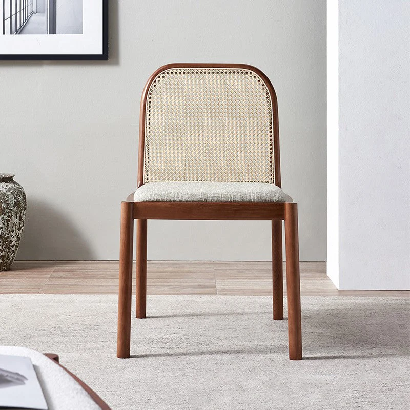Sedia laterale legno massello di frassino Sedia laterale tradizionale rattan per sala da pranzo Clearhalo