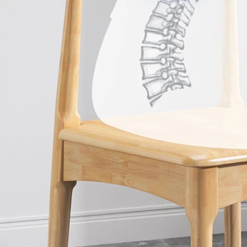 Sedia laterale legno stile moderno sedia senza braccioli con schienale aperto per uso domestico Clearhalo