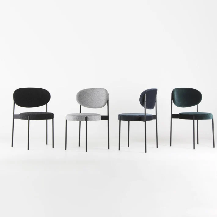 Sedia laterale metallo stile glamour, sedia da pranzo senza braccioli con schienale aperto per sala da pranzo Clearhalo
