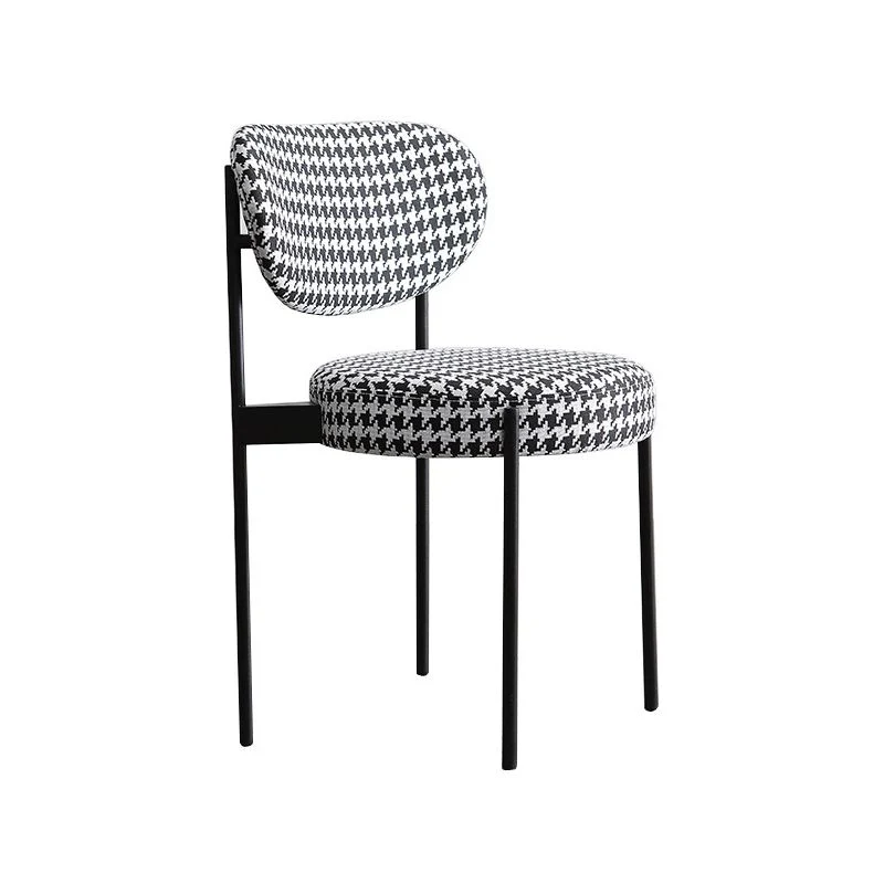 Sedia laterale metallo stile glamour, sedia da pranzo senza braccioli con schienale aperto per sala da pranzo Clearhalo