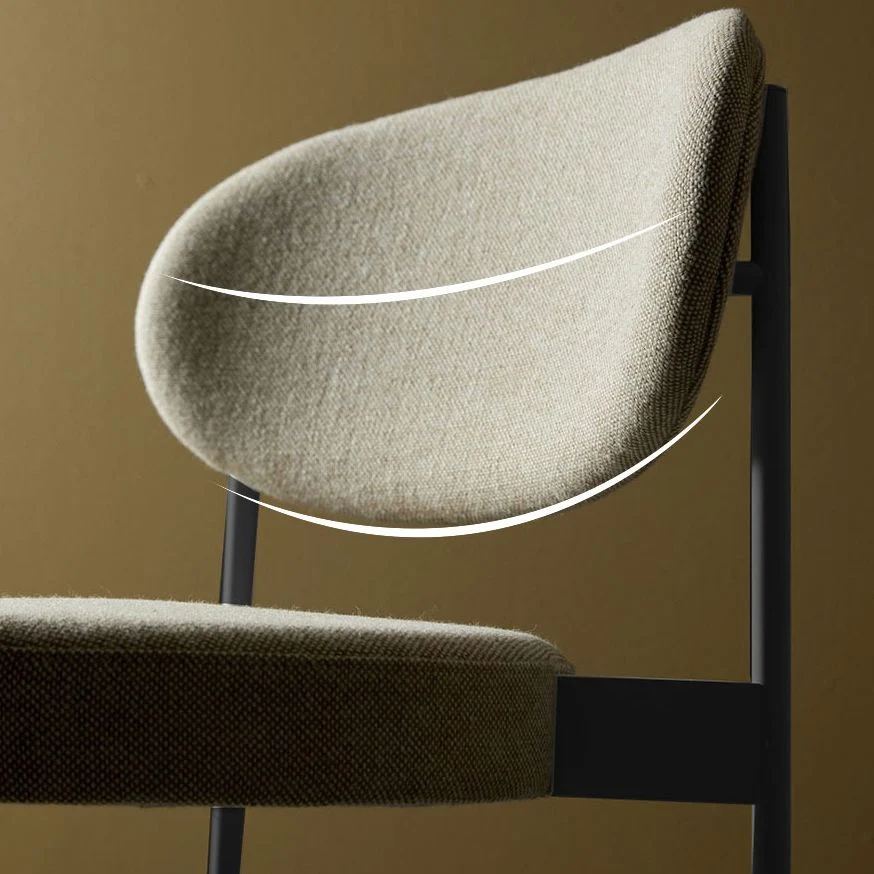 Sedia laterale metallo stile glamour, sedia da pranzo senza braccioli con schienale aperto per sala da pranzo Clearhalo