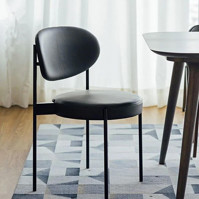 Sedia laterale metallo stile glamour, sedia da pranzo senza braccioli con schienale aperto per sala da pranzo Clearhalo