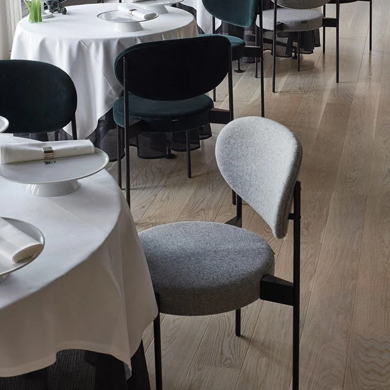 Sedia laterale metallo stile glamour, sedia da pranzo senza braccioli con schienale aperto per sala da pranzo Clearhalo