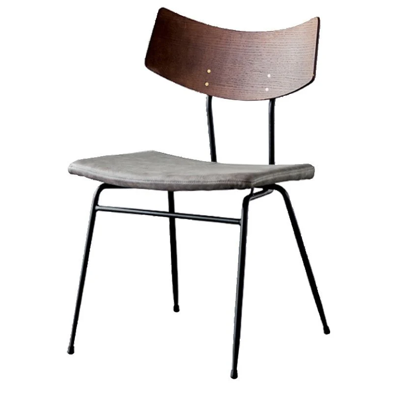 Sedia laterale metallo stile industriale senza braccioli con schienale aperto per uso nel patio Clearhalo
