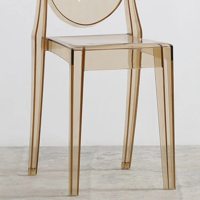 Sedia laterale moderna acrilico per interni ed esterni. Sedia laterale da pranzo con schienale aperto per la casa Clearhalo