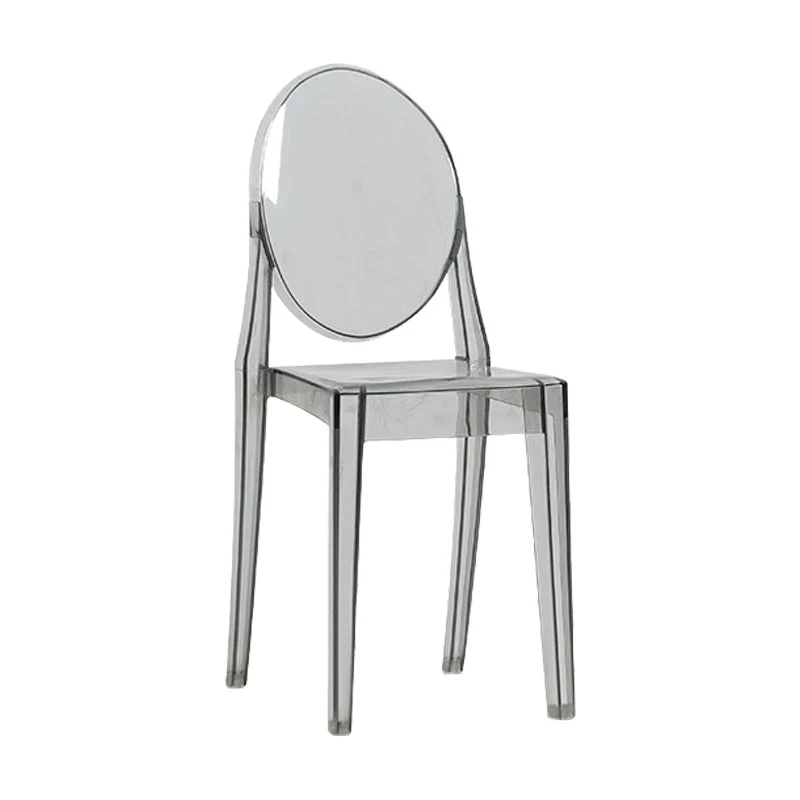Sedia laterale moderna acrilico per interni ed esterni. Sedia laterale da pranzo con schienale aperto per la casa Clearhalo