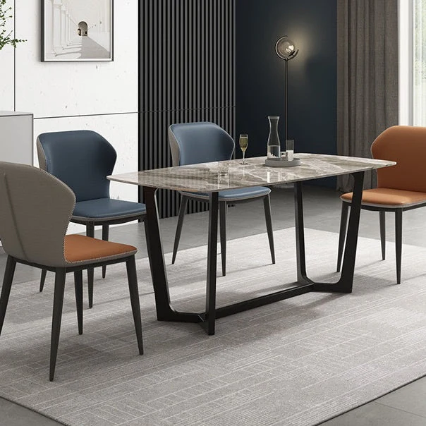 Sedia laterale moderna con schienale alto e senza braccioli curva pelle con finitura opaca Clearhalo
