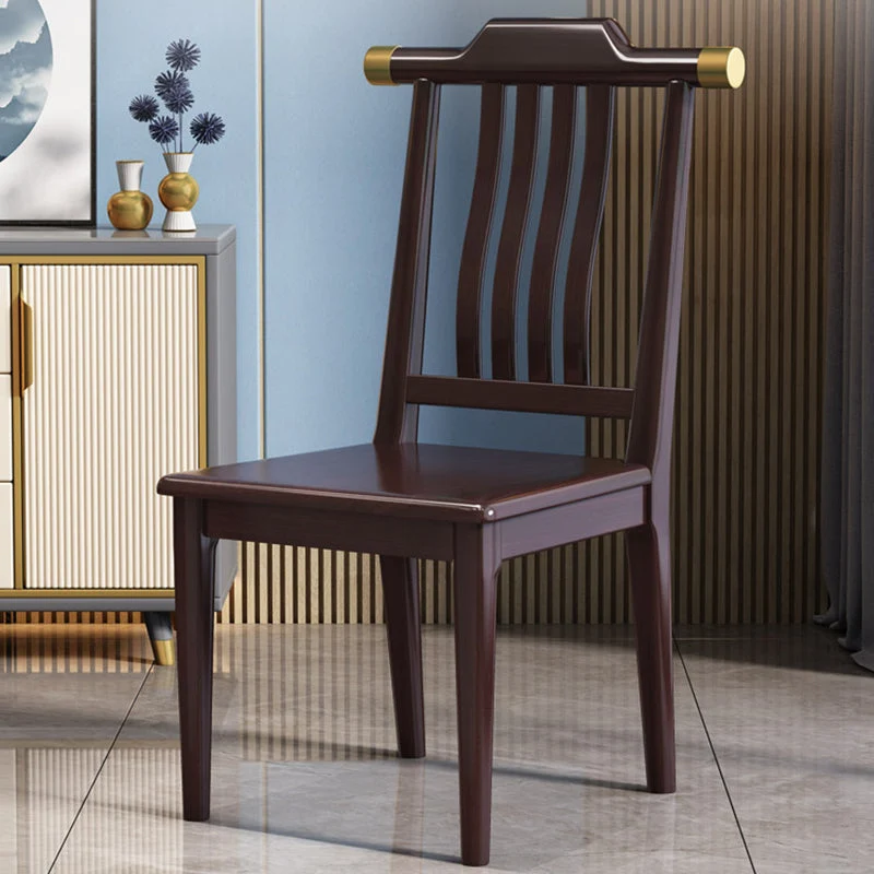 Sedia laterale moderna legno per patio con schienale doghe per uso domestico Clearhalo