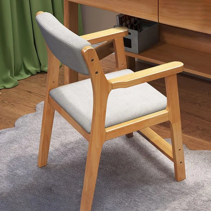 Sedia laterale moderna legno Sedia da pranzo con bracciolo laterale con schienale aperto per uso domestico Clearhalo