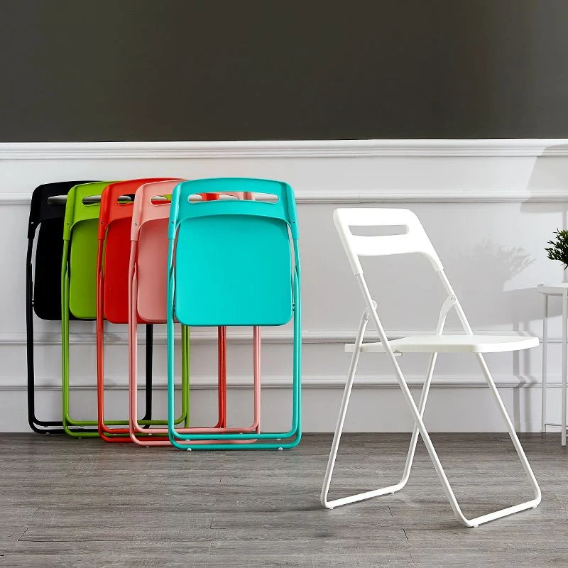 Sedia laterale moderna metallo per interni ed esterni Sedia laterale da pranzo pieghevole senza braccioli Clearhalo