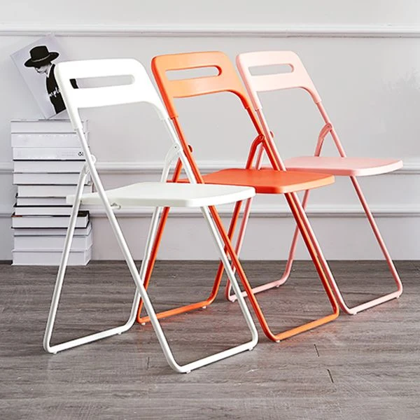 Sedia laterale moderna metallo per interni ed esterni Sedia laterale da pranzo pieghevole senza braccioli Clearhalo