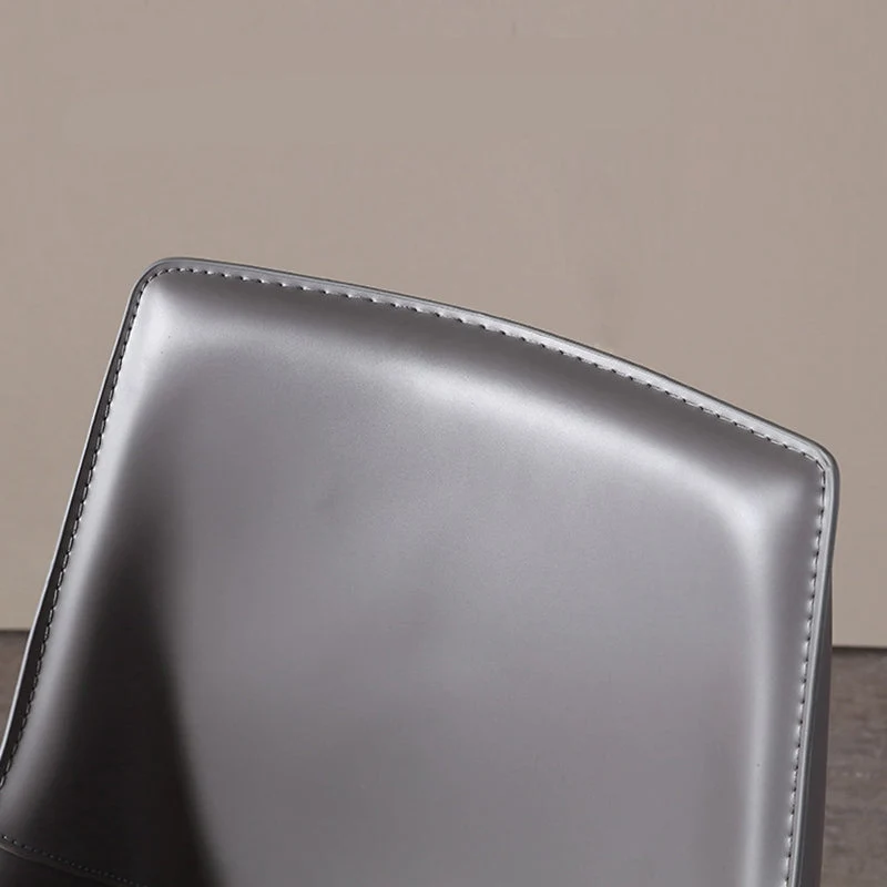 Sedia laterale moderna pelle con braccioli per sala da pranzo metallo per sala da pranzo Clearhalo
