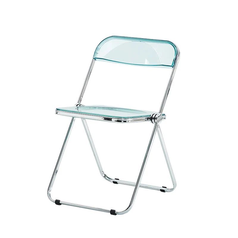 Sedia laterale moderna per la casa metallo Sedia laterale da pranzo pieghevole con schienale aperto Clearhalo