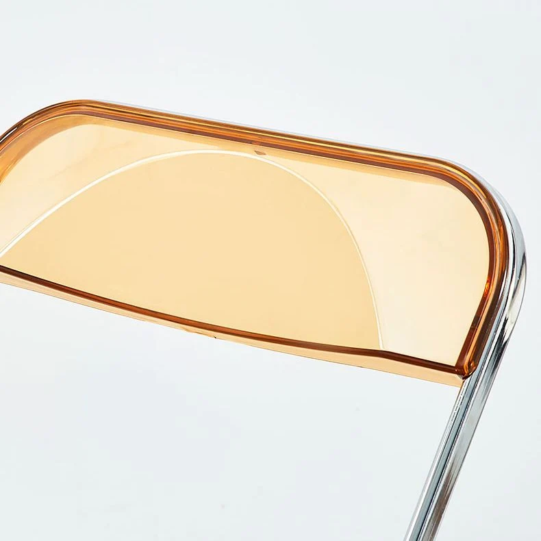 Sedia laterale moderna per la casa metallo Sedia laterale da pranzo pieghevole con schienale aperto Clearhalo