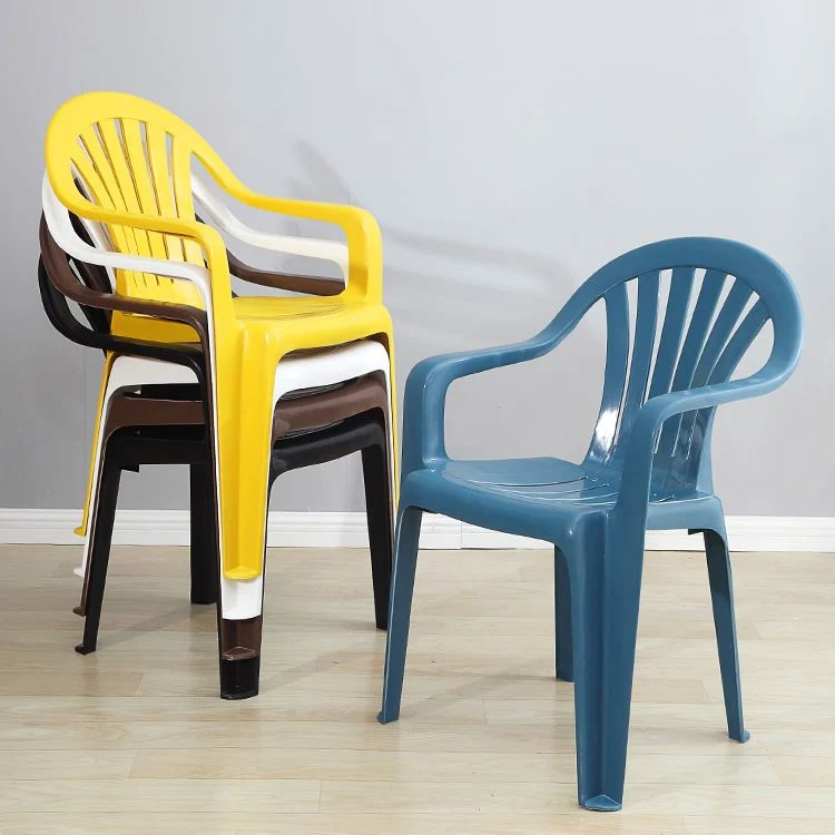Sedia laterale moderna plastica con braccioli Windsor e schienale impilabile per uso domestico Clearhalo
