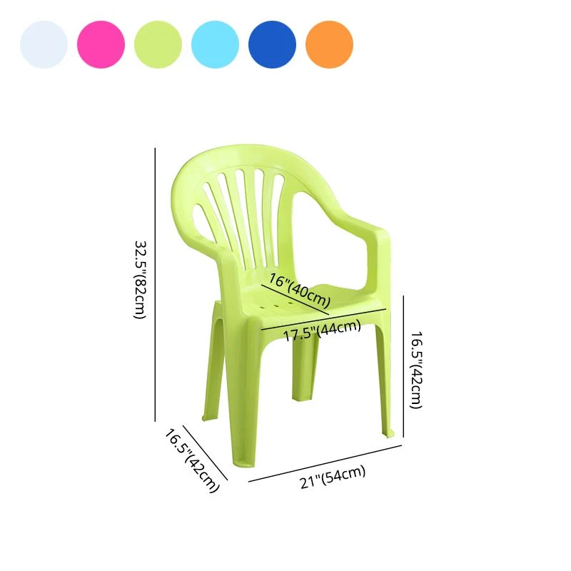 Sedia laterale moderna plastica con bracciolo Windsor con schienale pieghevole per ristorante Clearhalo
