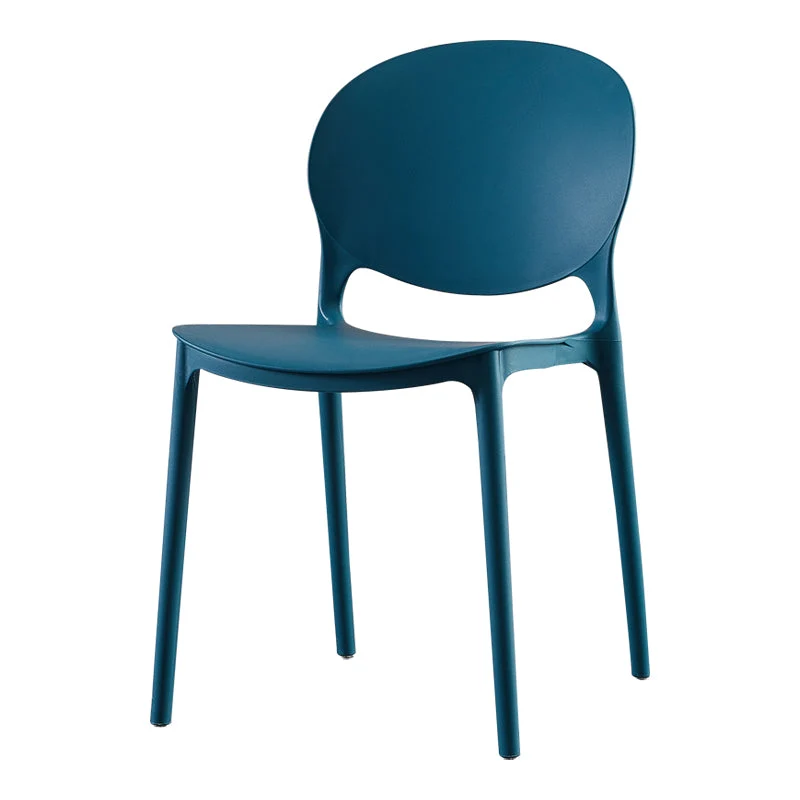 Sedia laterale moderna plastica per la casa, impilabile senza braccioli, con schienale aperto, sedia da pranzo Clearhalo