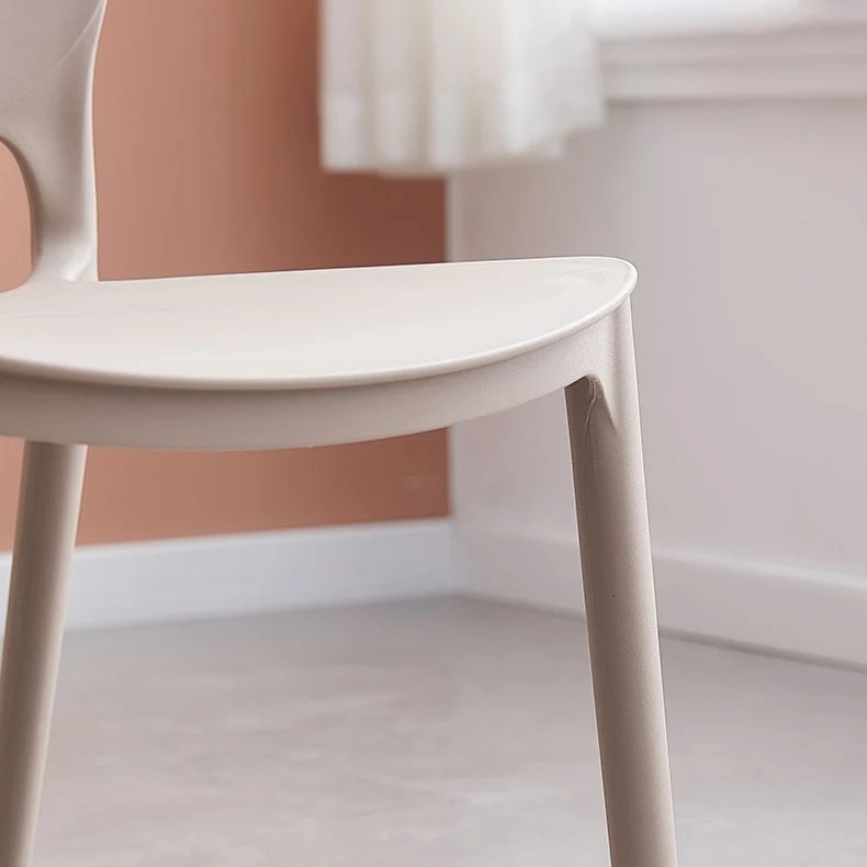 Sedia laterale moderna plastica per la casa, impilabile senza braccioli, con schienale aperto, sedia da pranzo Clearhalo