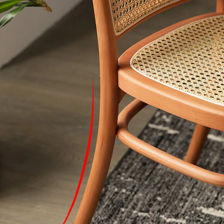 Sedia laterale da patio moderna legno Sedia da pranzo con schienale aperto per la casa Clearhalo