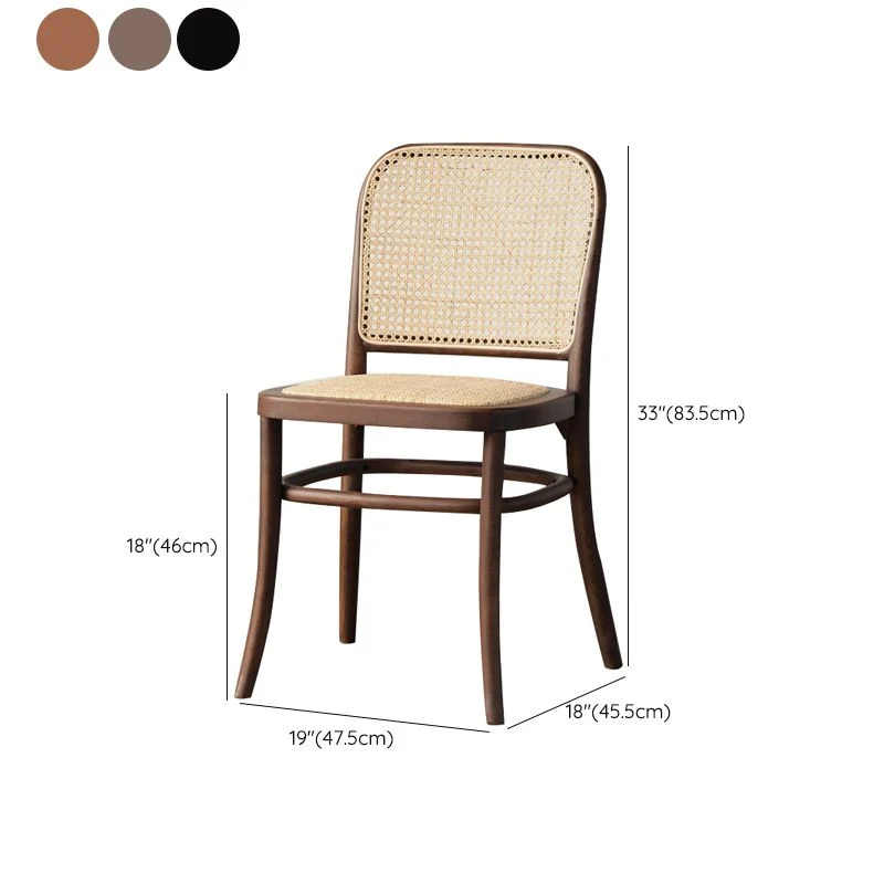 Sedia laterale da patio moderna legno Sedia da pranzo con schienale aperto per la casa Clearhalo