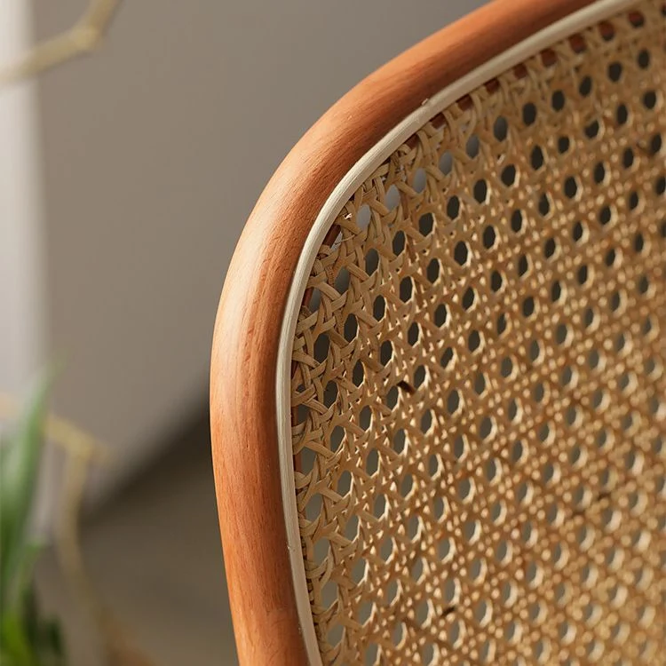 Sedia laterale da patio moderna legno Sedia da pranzo con schienale aperto per la casa Clearhalo