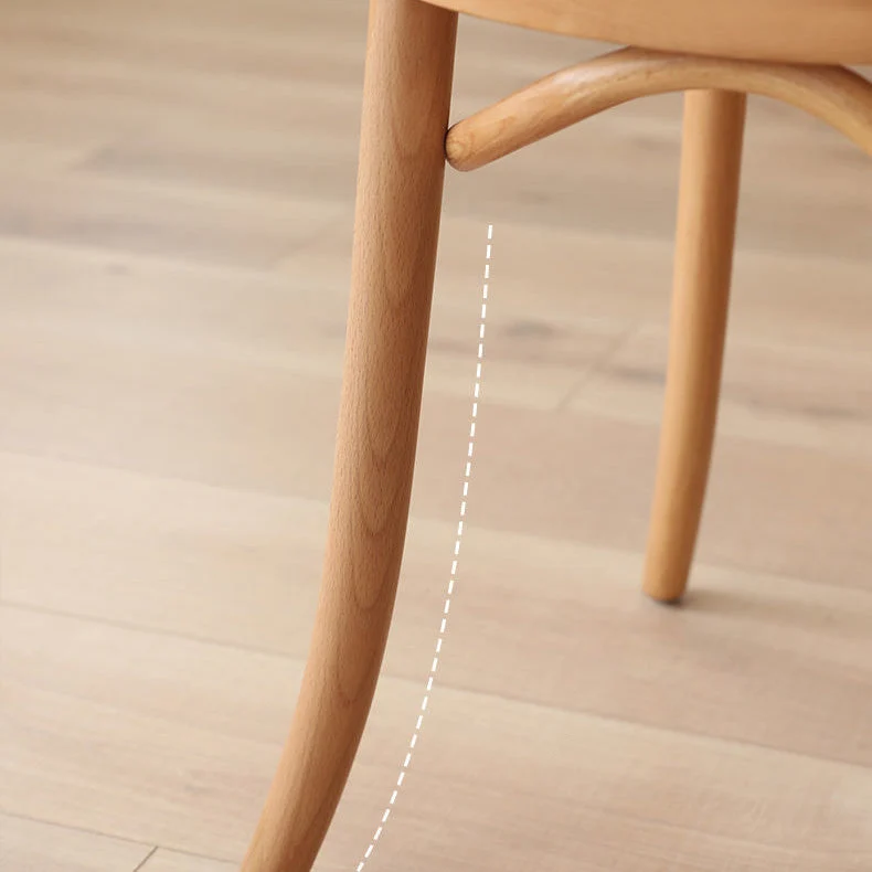 Sedia laterale da patio stile moderno legno Sedia laterale da pranzo con schienale aperto Clearhalo