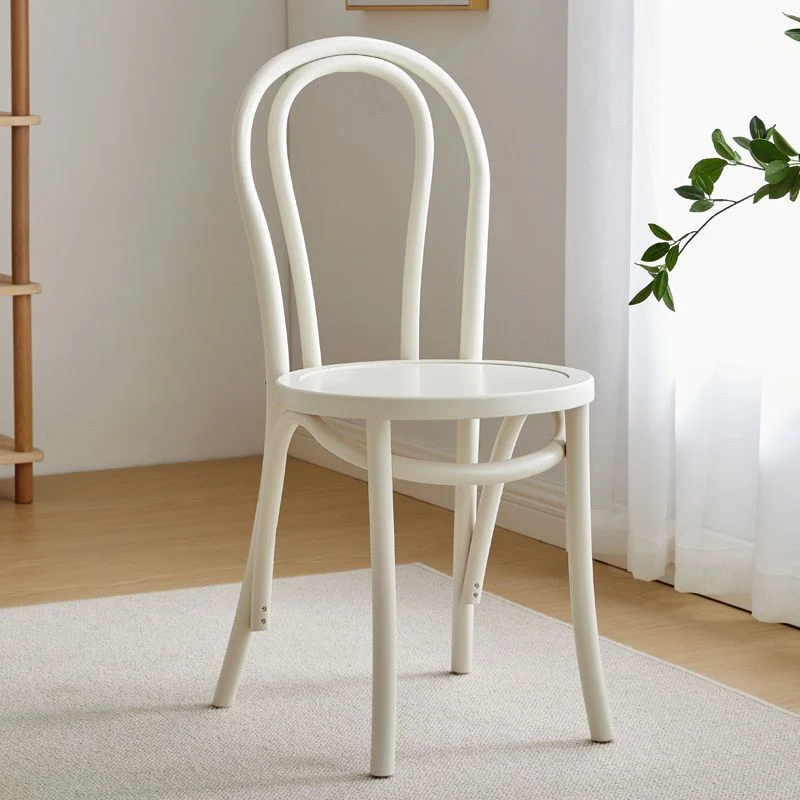 Sedia laterale da patio stile moderno legno Sedia laterale da pranzo con schienale aperto Clearhalo