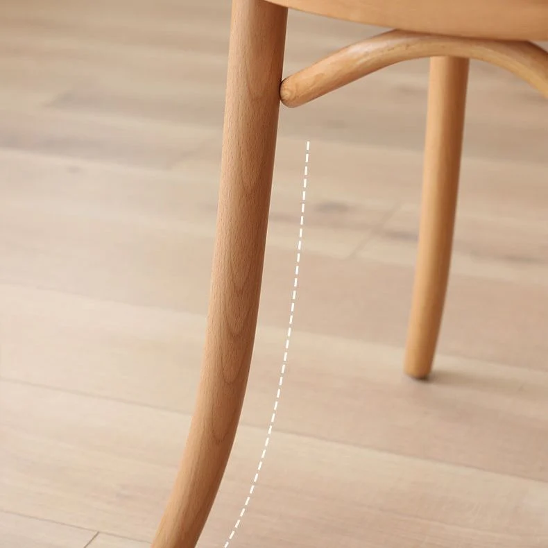 Sedia laterale da patio stile moderno legno Sedia laterale da pranzo con schienale aperto Clearhalo
