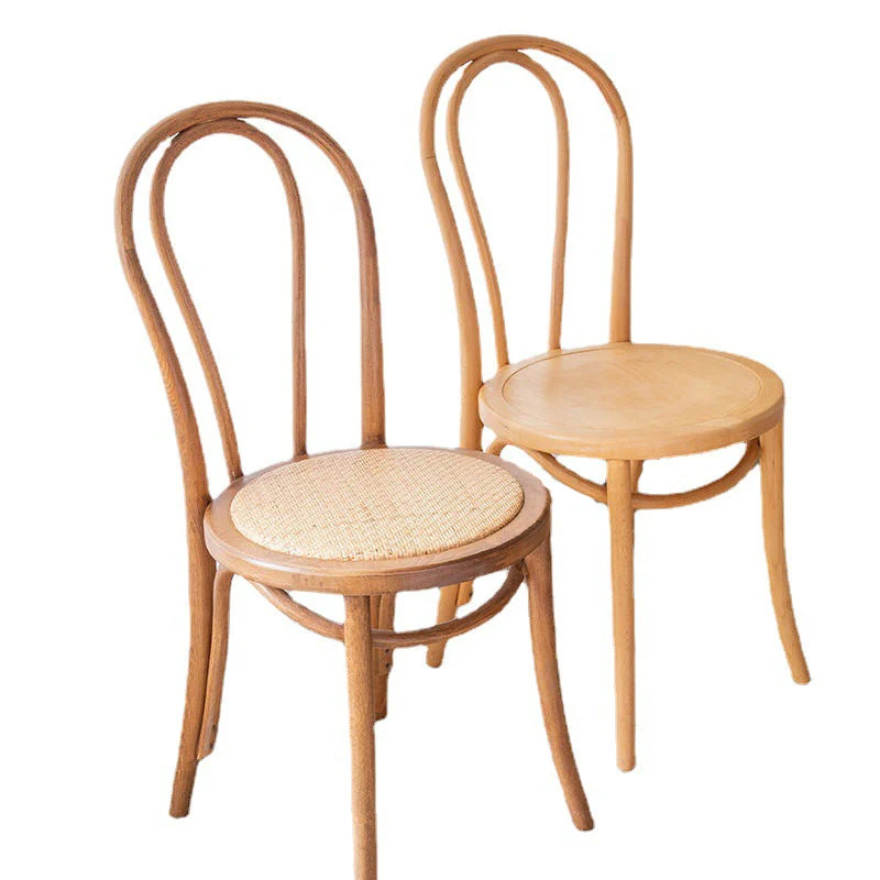 Sedia laterale da patio stile moderno legno Sedia laterale da pranzo con schienale aperto Clearhalo