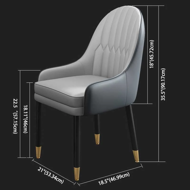 Sedia laterale per la casa contemporanea pelle Sedia Parsons da 21'' di larghezza Clearhalo