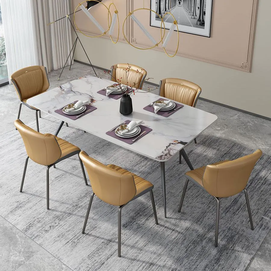 Sedia laterale per la casa Sedia imbottita per sala da pranzo con schienale alto metallo (set di 2) Clearhalo
