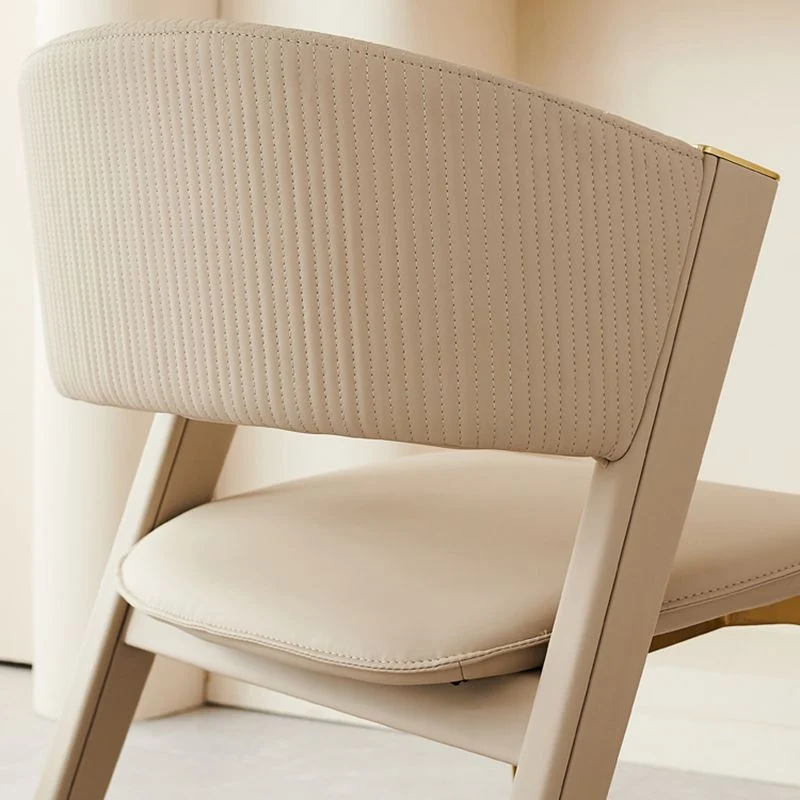 Sedia laterale per interni domestici Glam sedia imbottita senza braccioli beige Clearhalo