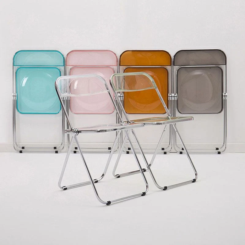 Sedia laterale pieghevole plastica dal design industriale per uso domestico Sedia laterale da pranzo con schienale aperto...