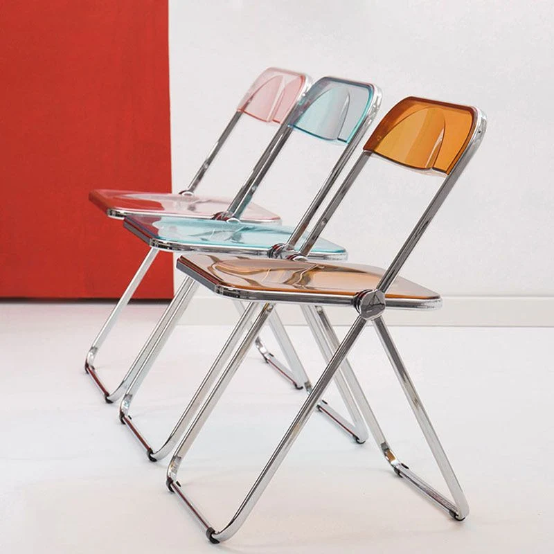 Sedia laterale pieghevole plastica dal design industriale per uso domestico Sedia laterale da pranzo con schienale aperto...