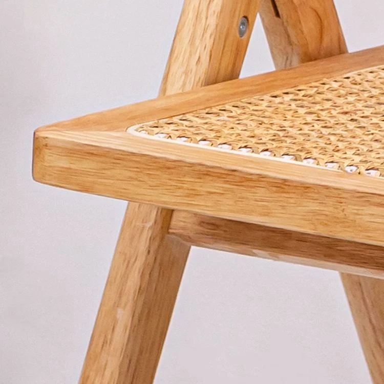 Sedia laterale pieghevole da pranzo minimalista legno massello con apertura sullo schienale Clearhalo