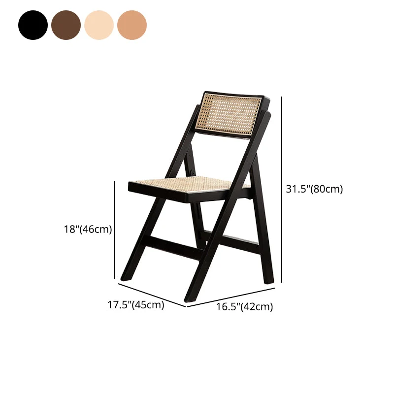 Sedia laterale pieghevole stile moderno, senza braccioli, con schienale aperto e gambe legno Clearhalo